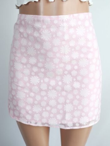 Pink Floral Mini Skirt