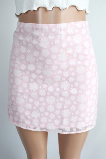 Pink Floral Mini Skirt