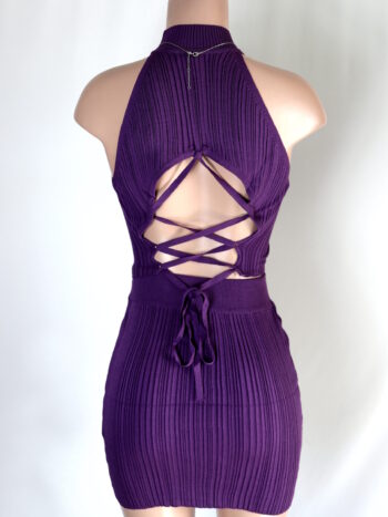Purple Ribbed Skirt Set Purple Ribbed Skirt Set