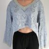 Heart Knit Crop Sweater Top