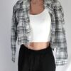 Button Up Plaid Crop Top