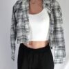 Button Up Plaid Crop Top
