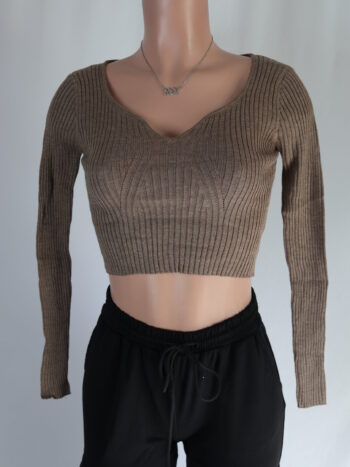 Brown Ribbed Crop Top Brown Ribbed Crop Top