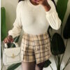 Taupe Plaid Skort
