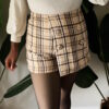 Taupe Plaid Skort