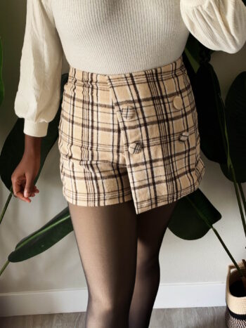 Taupe Plaid Skort Taupe Plaid Skort