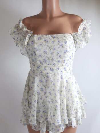 Flirty Off the Shoulder Ruffle Romper Flirty Off the Shoulder Ruffle Romper